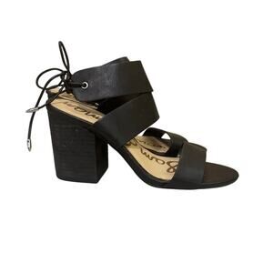Sam Edelman Valerie‎ Lace Up Black Block Heel Sandals Women’s Size 7.5